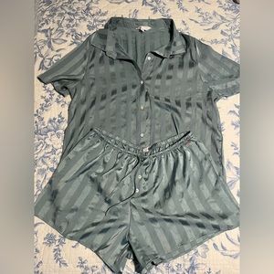 Women’s L silk pajama set! Super cute and soft- worn twice but great condition!